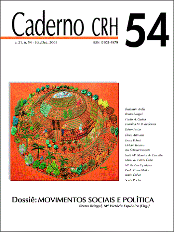 					Ver Vol. 21 Núm. 54 (2008): DOSSIÊ: Movimentos Sociais e Política - Coord. Breno Bringel, Mª Victória Espiñeira
				